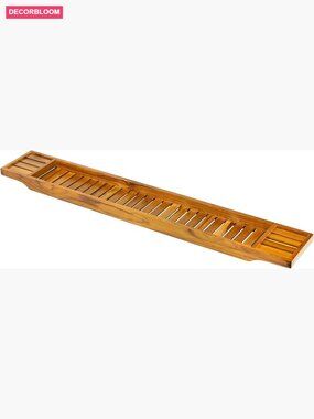 Teak Bathtub Tray - Wooden Bath Caddy for Tub, 39.8" x 6"